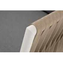  "Касабланка" кресло плетеное из роупа, каркас алюминий светло-серый (RAL7035) муар, роуп серо-коричневый 23мм, ткань серая 017, фото 5 