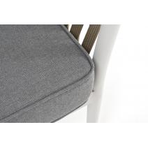  "Касабланка" кресло плетеное из роупа, каркас алюминий светло-серый (RAL7035) муар, роуп серо-коричневый 23мм, ткань серая 017, фото 6 