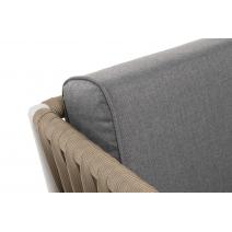  "Касабланка" кресло плетеное из роупа, каркас алюминий светло-серый (RAL7035) муар, роуп серо-коричневый 23мм, ткань серая 017, фото 8 