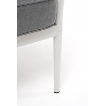  "Касабланка" кресло плетеное из роупа, каркас алюминий светло-серый (RAL7035) муар, роуп серо-коричневый 23мм, ткань серая 017, фото 9 