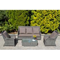  "Гляссе" диван трехместный из искусственного ротанга, цвет графит, фото 7 