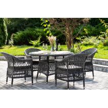  "Дольче" обеденная группа из искусственного ротанга, цвет графит, фото 4 
