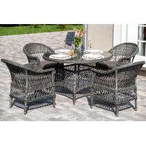  "Дольче" обеденная группа из искусственного ротанга, цвет графит, фото 5 