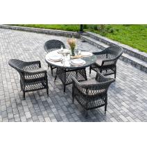  "Дольче" обеденная группа из искусственного ротанга, цвет графит, фото 6 