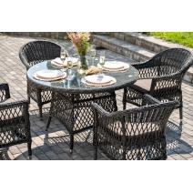  "Дольче" обеденная группа из искусственного ротанга, цвет графит, фото 7 