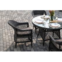  "Дольче" обеденная группа из искусственного ротанга, цвет графит, фото 8 