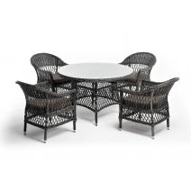  "Дольче" обеденная группа из искусственного ротанга, цвет графит, фото 19 