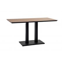  "Каффе" обеденный стол из HPL 140х70см, цвет "дуб", подстолье двойное черное, фото 1 