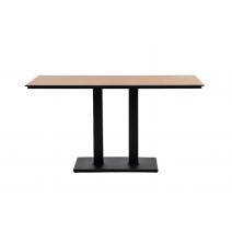  "Каффе" обеденный стол из HPL 140х70см, цвет "дуб", подстолье двойное черное, фото 2 