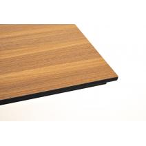  "Каффе" обеденный стол из HPL 140х70см, цвет "дуб", подстолье двойное черное, фото 3 