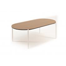  "Диего" журнальный стол из HPL 120х60 H40, каркас белый муар, цвет "дуб", фото 1 