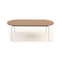  "Диего" журнальный стол из HPL 120х60 H40, каркас белый муар, цвет "дуб", фото 2 