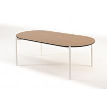  "Диего" журнальный стол из HPL 120х60 H40, каркас белый муар, цвет "дуб", фото 3 