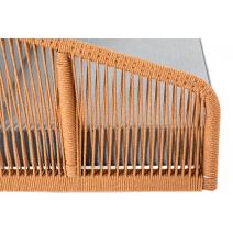  "Канны" диван 2-местный плетеный из роупа, каркас алюминий светло-серый (RAL7035) муар, роуп оранжевый меланж круглый, ткань светло-серая, фото 8 