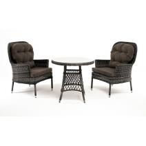  "Алиса" кофейный комплект из искусственного ротанга, цвет графит, фото 1 