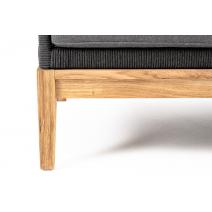  "Канны" диван 3-местный плетеный из роупа, основание дуб, роуп темно-серый круглый, ткань темно-серая 027, фото 5 