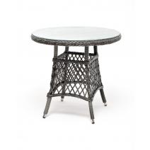  "Эспрессо" плетеный круглый стол, диаметр 80 см, цвет графит, фото 1 