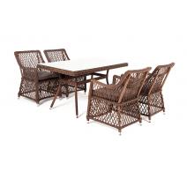  "Латте–140 L" обеденная группа плетеная, цвет коричневый, фото 1 
