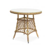  "Эспрессо" плетеный круглый стол, диаметр 80 см, цвет соломенный, фото 1 