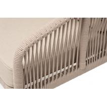  "Канны" кресло плетеное из роупа, каркас алюминий белый, муар, роуп бежевый круглый, ткань бежевая 035, фото 4 