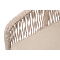  "Канны" кресло плетеное из роупа, каркас алюминий белый, муар, роуп бежевый круглый, ткань бежевая 035, фото 5 