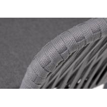  "Бордо" стул плетеный из роупа, каркас алюминий темно-серый (RAL7024) муар, роуп серый 15мм, ткань темно-серая 027, фото 4 