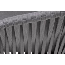  "Бордо" стул плетеный из роупа, каркас алюминий темно-серый (RAL7024) муар, роуп серый 15мм, ткань темно-серая 027, фото 5 