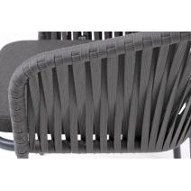  "Бордо" стул плетеный из роупа, каркас алюминий темно-серый (RAL7024) муар, роуп серый 15мм, ткань темно-серая 027, фото 6 