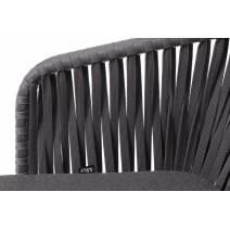  "Бордо" стул плетеный из роупа, каркас алюминий темно-серый (RAL7024) муар, роуп серый 15мм, ткань темно-серая 027, фото 7 