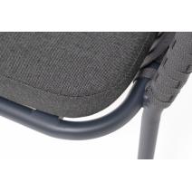  "Бордо" стул плетеный из роупа, каркас алюминий темно-серый (RAL7024) муар, роуп серый 15мм, ткань темно-серая 027, фото 8 