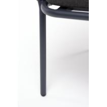  "Бордо" стул плетеный из роупа, каркас алюминий темно-серый (RAL7024) муар, роуп серый 15мм, ткань темно-серая 027, фото 9 