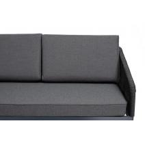  "Канны" диван модульный плетеный из роупа, каркас алюминий темно-серый (RAL7024), роуп темно-серый круглый, ткань темно-серая, фото 5 