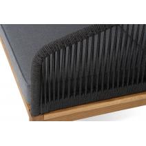  "Канны" диван 2-местный плетеный из роупа, основание дуб, роуп темно-серый круглый, ткань темно-серая 027, фото 7 