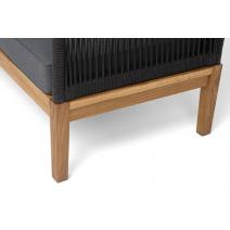  "Канны" диван 2-местный плетеный из роупа, основание дуб, роуп темно-серый круглый, ткань темно-серая 027, фото 8 