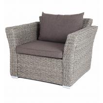  "Капучино" кресло из искусственного ротанга (гиацинт), цвет серый, фото 1 