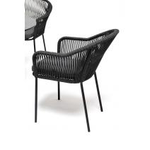  "Лион" обеденная группа на 4 персоны со стульями "Лион" темно-серый, круглый стол "серый гранит", фото 3 