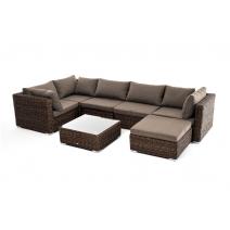  "Лунго" трансформирующаяся лаунж-зона из искусственного ротанга (гиацинт), цвет коричневый, фото 1 