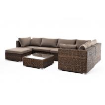  "Лунго" трансформирующаяся лаунж-зона из искусственного ротанга (гиацинт), цвет коричневый, фото 5 