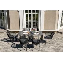  "Малага" обеденная группа на 6 персон со стульями "Марсель", каркас темно-серый, роуп темно-серый, фото 2 