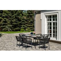  "Малага" обеденная группа на 6 персон со стульями "Марсель", каркас темно-серый, роуп темно-серый, фото 5 