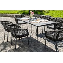  "Малага" обеденная группа на 6 персон со стульями "Марсель", каркас темно-серый, роуп темно-серый, фото 7 