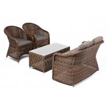  "Равенна" лаунж-зона из искусственного ротанга, цвет коричневый, фото 1 