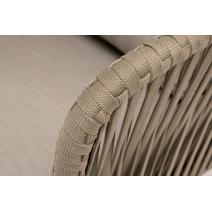  "Мальорка" кресло плетеное из роупа, основание дуб, роуп серо-коричневый 23мм, ткань бежевая 052, фото 5 