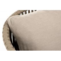  "Мальорка" кресло плетеное из роупа, основание дуб, роуп серо-коричневый 23мм, ткань бежевая 052, фото 9 