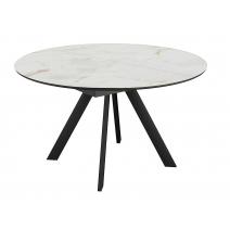  Стол DikLine SKC120 d1200 Керамика глянец Ostra Bianco (мрамор глянец белый)/подстолье черное/опоры черные, фото 1 