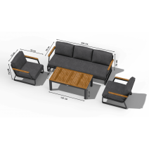  Лаунж зона ЭСТИВО T с трехместным диваном - маренго, фото 7 