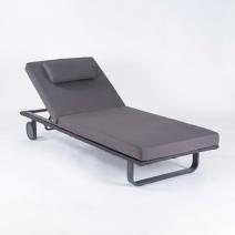  Шезлонг КОСТА С на колесах, каркас карбон, матрас антрацит (с подушкой), фото 1 