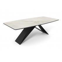  Стол DikLine SKY220 Керамика Ostra Bianco (мрамор глянец белый)/подстолье черное/опоры черные (2 уп.), фото 5 