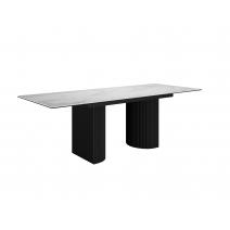  Стол DikLine EKD160, Керамика Белый глянец (К8/2), опоры черные (2 уп.), фото 4 