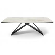  Стол DikLine SKY220 Керамика Ostra Bianco (мрамор глянец белый)/подстолье черное/опоры черные (2 уп.), фото 4 